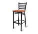 Original Wood Seating M45B P7/COM Armless Ladder Back Bar Stool, Upholstered Seat, Black Powder Coat 1 image