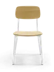 Original Wood Seating M54-WHT-N Canal Stacking Side Chair, Wood Back & Seat, White Frame 1 image