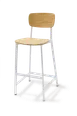 Original Wood Seating M54B-WHT-N Canal Stacking Side Chair, White Metal Frame, Natural Veneer Plywood 1 image