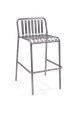 Original Wood Seating SOL B Aluminum Stacking Outdoor Bar Stool, Metal Seat, Slat Back, Anthracite Finish 1 image