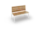 Original Wood Seating TOR-S-36 Torino Single Booth, 48"L, Wood Back & Seat, Metal Frame 1 image