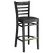 Original Wood Seating W41B SW Armless Ladder Back Bar Stool, European Beech Wood Frame, Solid Wood Seat, Footrest 1 image