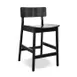Original Wood Seating W44B SW Armless European Beech Wood Bar Stool with Wood Back and Upholstered Seat 1 image