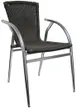 Atlanta Booth & Chair A026 Patio Arm Chair, Rattan Wicker, Aluminum Frame, Coffee 1 image