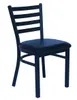 Atlanta Booth & Chair M101 Ladder Back Metal Chair, Black Textured Frame, Wood Seat 1 image