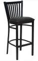 Atlanta Booth & Chair M103BS Slat Back Barstool, Wood Seat, Black Metal Frame, Footrest, Specify Upholstery 1 image
