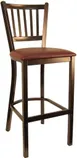 Atlanta Booth & Chair M199BS Black Metal Outdoor Bar Stool, Vertical Back, Armless 1 image