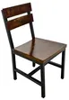 Atlanta Booth & Chair M230 Side Chair, Steel Black Frame, Solid Wood Seat & Back, Beechwood Walnut Finish 1 image