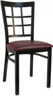Atlanta Booth & Chair M290 Metal Outdoor Restaurant Chair, Semi Gloss Finish, Window Pane Back 1 image