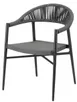 Atlanta Booth & Chair OD393-RP Aluminum Frame Textilene Seat Rope Back Outdoor Arm Chair 1 image