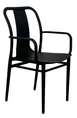Atlanta Booth & Chair OD702A Modern Black Matte Aluminum Outdoor Dining Side Arm Chair 1 image