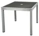 Atlanta Booth & Chair ODT3030-GREY 30x30 Square Outdoor Table, Aluminum Silver Frame, Faux Teak Grey Slats, 30H 1 image