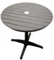 Atlanta Booth & Chair ODT30R-GREY 30" Round Outdoor Table, 30"H, Aluminum Silver Frame, Faux Teak Grey Slats 1 image