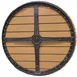 Atlanta Booth & Chair ODT30R-NAT 30 Round Outdoor Table, 30H, Aluminum Silver Frame, Faux Teak Natural Slats 2 image