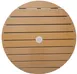 Atlanta Booth & Chair ODT30R-NAT 30 Round Outdoor Table, 30H, Aluminum Silver Frame, Faux Teak Natural Slats 1 image
