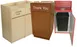 Atlanta Booth & Chair R100M Melamine Trash Receptacle, 56-Gallon Oak Finish, Lid, Message 1 image