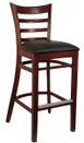 Atlanta Booth & Chair W101BS European Beech Wood Ladder Back Barstool with Footrest, Upholstery to be Specified 1 image