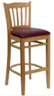 Atlanta Booth & Chair W102BS European Beech Wood Bar Stool with Slatted Back and Footrest 1 image