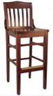 Atlanta Booth & Chair W103BS European Beech Wood Barstool with Schoolhouse Back and Footrest 1 image