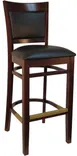 Atlanta Booth & Chair W279BS Beechwood Barstool, Wood Back, Grid Style, Armless, Legs Base 1 image
