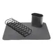 Browne USA 100902425 CUISIPRO Dish Rack Set, 13x6x3.5, Rubber-coated, Neoprene Drying Mat, Charcoal 1 image