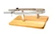 Omcan USA 19192 Prosciutto Holder, 18/8 Stainless Steel, Wooden Base Tabletop Display 1 image