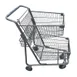 Omcan USA 44555 Double Basket Shopping Cart, 70L, Zinc with Epoxy Finish, 5" PU Wheels 1 image