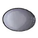 Steelite 6513G377 Oval Glass Serving Bowl, 19 Oz, 11.625" x 8.25", Gray Smoke Finish, Scape Glass, 6/Case 1 image