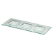 Steelite 6527B608 13" Rectangular 3-Compartment Creations Glass Plate, 13.5" x 5", Sold per Dozen 1 image
