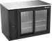 Victory VBB48HC-F-GS-B 48" Back Bar Refrigerator, 15.139 cu. ft., 2 Sliding Glass Doors, Black Exterior, Stainless Steel Interior 1 image