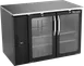 Victory VBB48HC-FG-B 48" Back Bar Refrigerator, 15.139 cu. ft., 2 Glass Doors, Black Exterior, Stainless Steel Interior, 115V 1 image