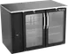 Victory VBB48HC-G-B 48" Back Bar Refrigerator, 15.139 cu. ft., 2 Glass Doors, Black Exterior, Stainless Steel Top & Interior 1 image