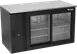 Victory VBB58HC-GS-B 58" Back Bar Refrigerator, 17.8 cu. ft., 2 Sliding Glass Doors, Black Exterior, Stainless Steel Interior 1 image