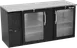 Victory VBBN68HC-G-B 68" Back Bar Refrigerator, 18.24 cu. ft., 2 Glass Doors, Black Exterior, Stainless Steel Interior 1 image