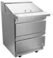 Asber APTM 27 12 D2 P 27" 2-Drawer Mega Top Sandwich Salad Prep Table, 12 Pans, Stainless Steel 1 image