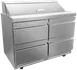 Asber APTS 48 12 D4 P 48" 4-Drawer Sandwich and Salad Prep Table, 12 Pans, Stainless Steel 1 image