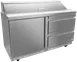 Asber APTS 60 16 D2 P 60" Sandwich and Salad Prep Table, 1-Door and 2-Drawers, 16 Pans 1 image