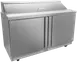 Asber APTS 60 16 P 60" 2-Door Sandwich and Salad Prep Table, 16 Pans, Stainless Steel 1 image