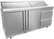 Asber APTS 72 18 D2 P 72" 3-Section Sandwich and Salad Prep Table, 2 Door & 2 Drawer, 18 Pans, Stainless Steel 1 image