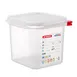 Carlisle 03025 - 2.7 Qt GN 1/6 Clear Polypropylene Container with Lid, Colorclip Coded, NSF/HACCP 1 image