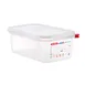 Carlisle 03027 - 2.9 Qt Clear PP Rect Container with Lid, GN 1/4, Colorclip, -40°F‑203°F, NSF 1 image