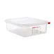 Carlisle 03033 - 6.8 Qt Clear Polypropylene Food Container, 12-3/4"x10-7/16"x4", GN 1/2, Lid, NSF 1 image