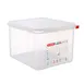 Carlisle 03035 Araven 13.2 Qt Clear Container, 12-3/4" x 10-7/16" x 8", PP, Colorclip Coded 1 image