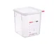 Carlisle 11852 Square Container, 4.2 Qt, 7-1/8\"W x 7-1/8\"D x 7-1/2\"H, Clear PP, Lid, BPA Free 1 image