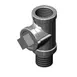 T&S Brass B-TEE-RGD Tee Assembly, rigid, chrome-plated 1 image