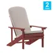 Flash Furniture 2-JJ-C14501-CSNCR-RED-GG Charlestown Adirondack Chair, All-Weather Poly Resin Wood, Red with Cream Cushions, Set 1 image