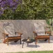 Flash Furniture 2-JJ-C14501-CSNCR-TEAK-GG Charlestown Adirondack Chair, All-Weather Poly Resin Wood, Teak with Cream Cushions, Set 2 image