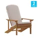 Flash Furniture 2-JJ-C14501-CSNCR-TEAK-GG Charlestown Adirondack Chair, All-Weather Poly Resin Wood, Teak with Cream Cushions, Set 1 image