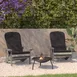Flash Furniture 2-JJ-C14501-CSNGY-LTG-GG Charlestown Adirondack Chair, All-Weather Poly Resin Wood, Gray with Gray Cushions, Set 2 image
