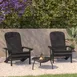 Flash Furniture 2-JJ-C14501-CSNGY-SLT-GG Charlestown Adirondack Chair, All-Weather Poly Resin Wood, Slate Gray with Gray Cushions, Set 2 image
